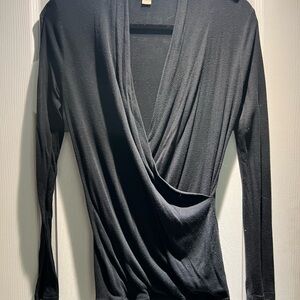 Elegant Black Women's Wrap Top